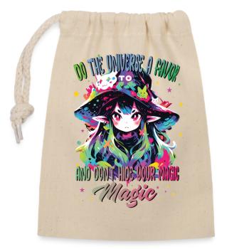Elevate Your Halloween Look with Our Anime Witch - Closable cotton gift bag (14x20cm) - nature - Front