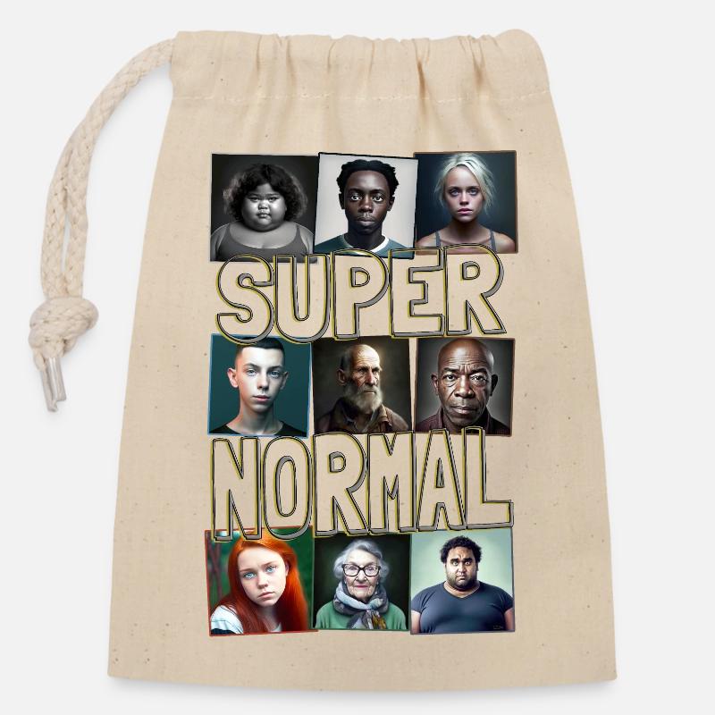 Super Ordinary 03 SN - Sac cadeau en coton avec cordon (14 x 20 cm) - nature