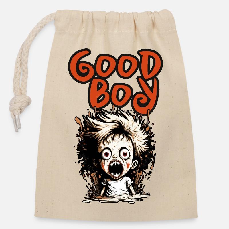 Good Boy - Sac cadeau en coton avec cordon (14 x 20 cm) - nature