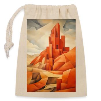 Paysage de Désert, village du désert - Sac cadeau en coton avec cordon (14 x 20 cm) - nature - Devant