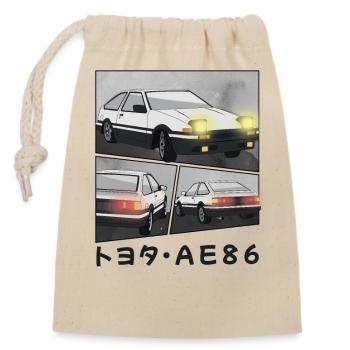 CAR COMIC / POP UP HEADLIGHTS HATCHBACK - Closable cotton gift bag (14x20cm) - nature - Front