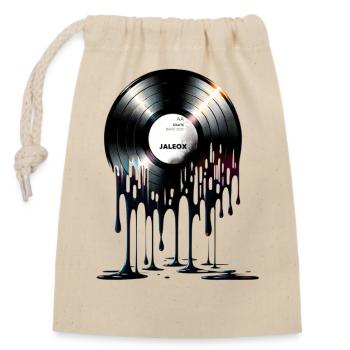 VINYL - Sac cadeau en coton avec cordon (14 x 20 cm) - nature - Devant