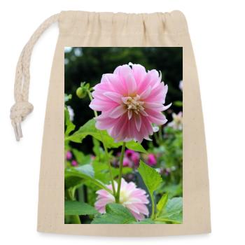 Dahlia rose rose fleur, fleur - Sac cadeau en coton avec cordon (14 x 20 cm) - nature - Devant