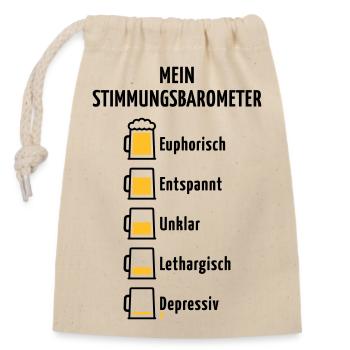 Mein Stimmungsbarometer (Bier / V2 / POS) - Verschließbarer Geschenkbeutel aus Baumwolle (14x20cm) - Natur - Vorne