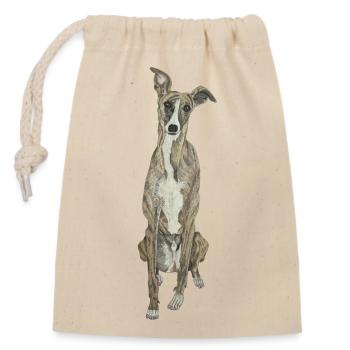 Greyhound Greyhound Dog Love Dog Sport Doglove - Closable cotton gift bag (14x20cm) - nature - Front