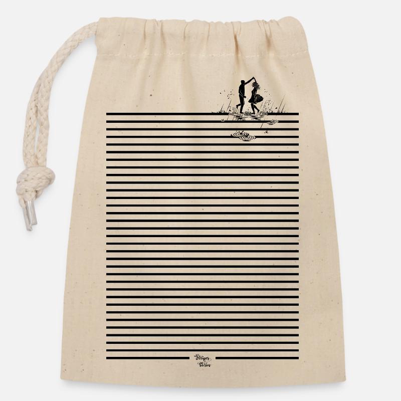 Dancing in the Rain - Closable cotton gift bag (14x20cm) - nature