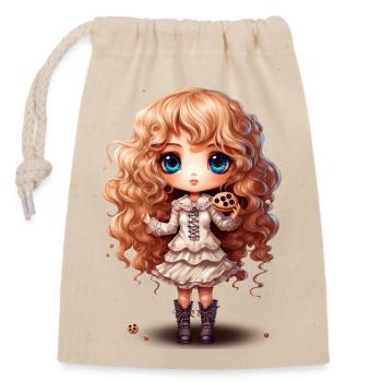 Dollie Cookie - Verschließbarer Geschenkbeutel aus Baumwolle (14x20cm) - Natur - Vorne