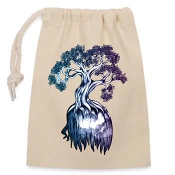Symbolischer Baum – Innere Stärke Illustration - Verschließbarer Geschenkbeutel aus Baumwolle (14x20cm) - Natur - Vorne