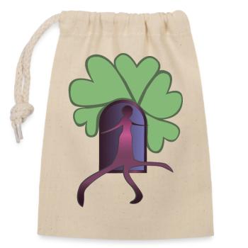 Step Out Pink - Closable cotton gift bag (14x20cm) - nature - Front