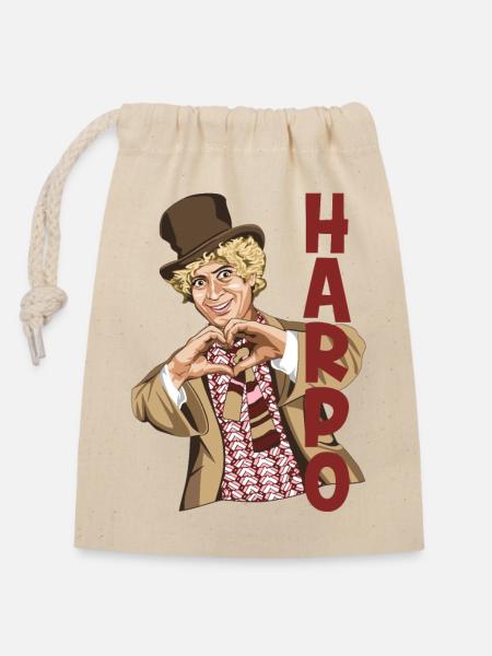 HARPO Je t’aime - Sac cadeau en coton avec cordon (14 x 20 cm) - nature