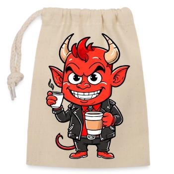 Red Devil - Closable cotton gift bag (14x20cm) - nature - Front