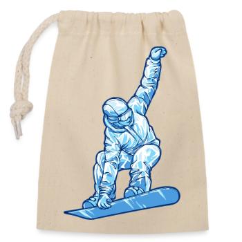 Schnee Winter Skifahrer Schifahren Wintersport Eis - Verschließbarer Geschenkbeutel aus Baumwolle (14x20cm) - Natur - Vorne