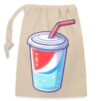 Tasse Soda - sich erfrischt fühlen - Verschließbarer Geschenkbeutel aus Baumwolle (14x20cm) - Natur - Vorne