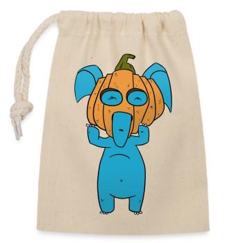 Elephant Pumpkin - Closable cotton gift bag (14x20cm) - nature - Front
