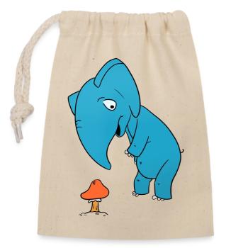 Elephant Mushroom - Closable cotton gift bag (14x20cm) - nature - Front