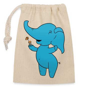 Elephant Chestnut - Closable cotton gift bag (14x20cm) - nature - Front