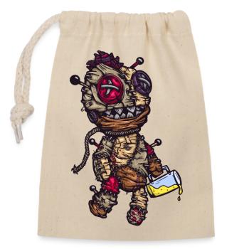 Poupée vaudou - Sac cadeau en coton avec cordon (14 x 20 cm) - nature - Devant