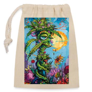 Plant spirit in a sun dress - Closable cotton gift bag (14x20cm) - nature - Front