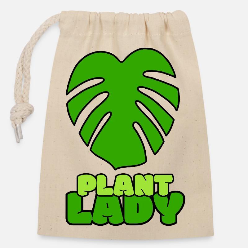 Plant Lady - Closable cotton gift bag (14x20cm) - nature