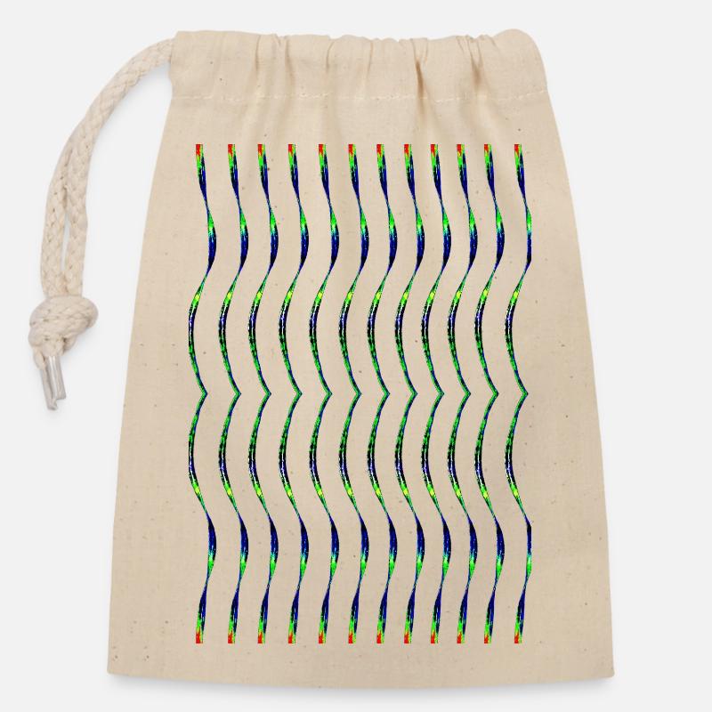 zigzag - Closable cotton gift bag (14x20cm) - nature