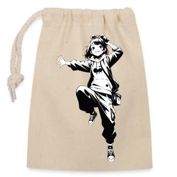 Street Art Fille 23243 - Sac cadeau en coton avec cordon (14 x 20 cm) - nature - Devant