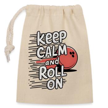 Restez calme et continuez - Sac cadeau en coton avec cordon (14 x 20 cm) - nature - Devant