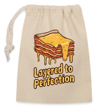 Layered to Perfection - Closable cotton gift bag (14x20cm) - nature - Front