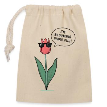 Floraison fabuleuse - Sac cadeau en coton avec cordon (14 x 20 cm) - nature - Devant