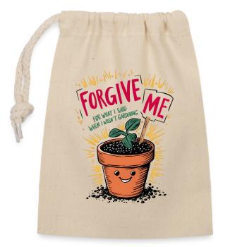 Excuses de jardin - Sac cadeau en coton avec cordon (14 x 20 cm) - nature - Devant