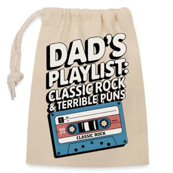 Dad's Playlist - Closable cotton gift bag (14x20cm) - nature - Front