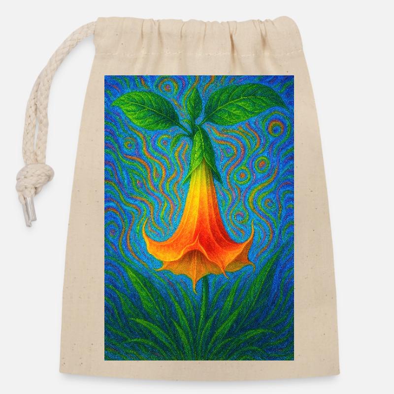 Trompette de l’ange - Sac cadeau en coton avec cordon (14 x 20 cm) - nature