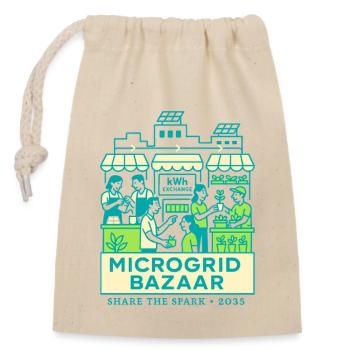 Microgrid Bazaar - Verschließbarer Geschenkbeutel aus Baumwolle (14x20cm) - Natur - Vorne