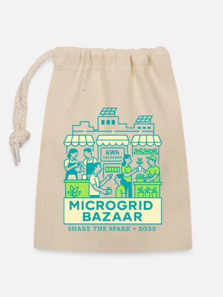 Microgrid Bazaar - Verschließbarer Geschenkbeutel aus Baumwolle (14x20cm) - Natur