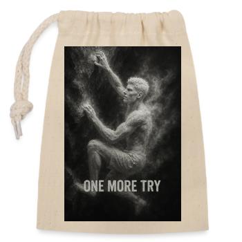 One more try. - Closable cotton gift bag (14x20cm) - nature - Front