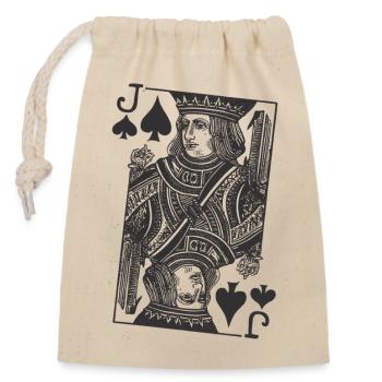 Carte de poker - Sac cadeau en coton avec cordon (14 x 20 cm) - nature - Devant