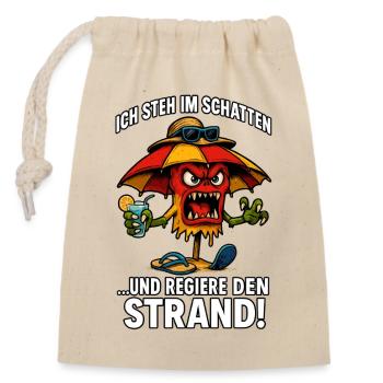 Shadow hero on the beach - Closable cotton gift bag (14x20cm) - nature - Front