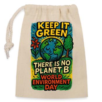 Conception du Jour de la Terre - Sac cadeau en coton avec cordon (14 x 20 cm) - nature - Devant