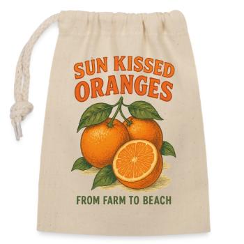 Sun Kissed Oranges Citrus - Closable cotton gift bag (14x20cm) - nature - Front