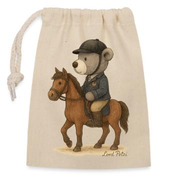 Lord Petzi Reiter - Verschließbarer Geschenkbeutel aus Baumwolle (14x20cm) - Natur - Vorne