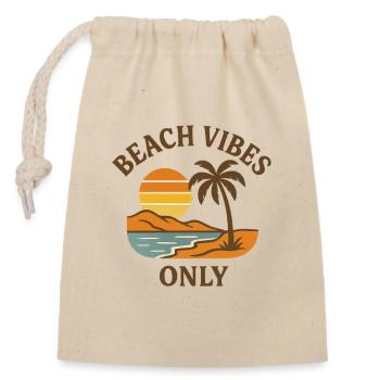 Ambiance de plage uniquement - Sac cadeau en coton avec cordon (14 x 20 cm) - nature - Devant