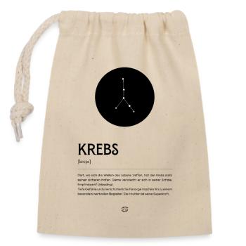Sternzeichen KREBS Poster Zodiac - Verschließbarer Geschenkbeutel aus Baumwolle (14x20cm) - Natur - Vorne