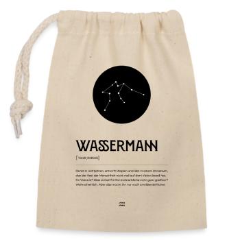 Sternzeichen WASSERMANN Poster Zodiac - Verschließbarer Geschenkbeutel aus Baumwolle (14x20cm) - Natur - Vorne