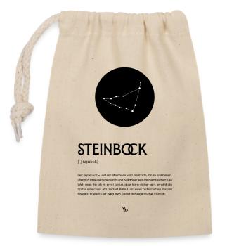 Sternzeichen STEINBOCK Poster Zodiac - Verschließbarer Geschenkbeutel aus Baumwolle (14x20cm) - Natur - Vorne