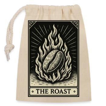 Vintage Kaffeebohnenröstung Tarotkarte Illustration - Verschließbarer Geschenkbeutel aus Baumwolle (14x20cm) - Natur - Vorne