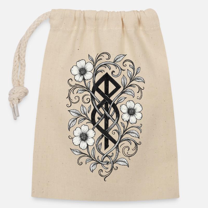 Floral Justice - Closable cotton gift bag (14x20cm) - nature