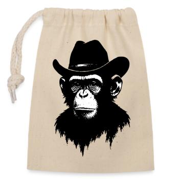 Cowboy Monkey - Closable cotton gift bag (14x20cm) - nature - Front