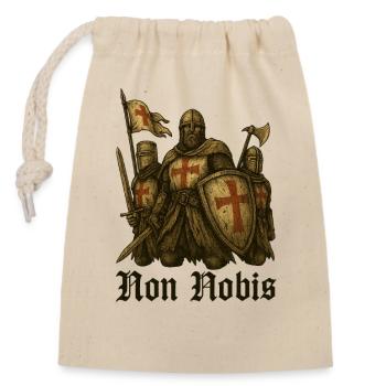 Knights Templar – Non Nobis in Gothic - Closable cotton gift bag (14x20cm) - nature - Front