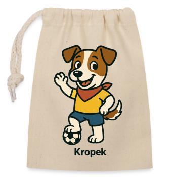 Dots Foodball Spieler - Verschließbarer Geschenkbeutel aus Baumwolle (14x20cm) - Natur - Vorne