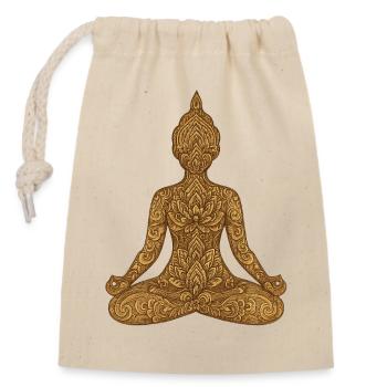 Mindfulness Yoga Meditation Inner Peace - Closable cotton gift bag (14x20cm) - nature - Front