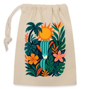 Vibrant Jungle - Closable cotton gift bag (14x20cm) - nature - Front
